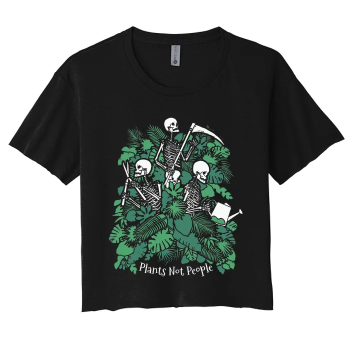 Spooky Halloween Decor for Introvert Gardeners Women's Crop Top Tee