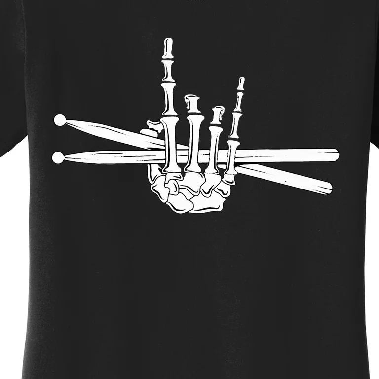 Skeleton Hand Drumsticks  Cool Drummer Gift  Drum Sticks Women's T-Shirt