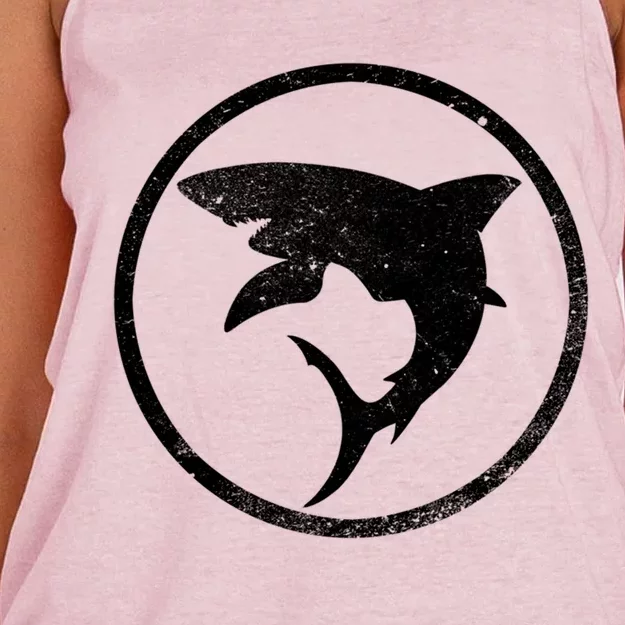 Shark Heart Design For Shark Awareness Week Gift Women's Knotted Racerback Tank