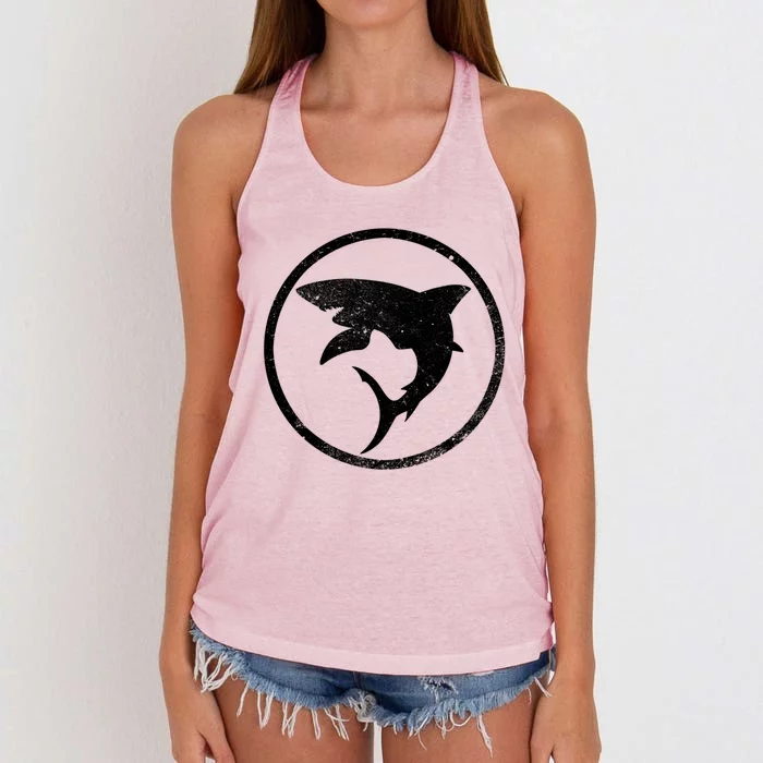 Shark Heart Design For Shark Awareness Week Gift Women's Knotted Racerback Tank