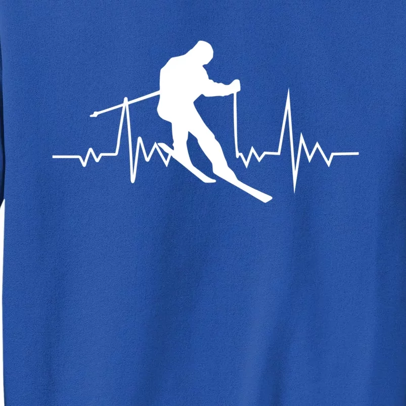 Skiing Heartbeat Downhill Ski Jumping Skiing Winter Sport Meaningful Gift Tall Sweatshirt