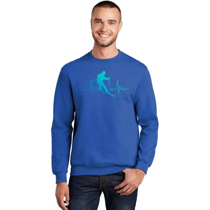 Skiing Heartbeat Downhill Ski Jumping Skiing Winter Sport Funny Gift Sweatshirt