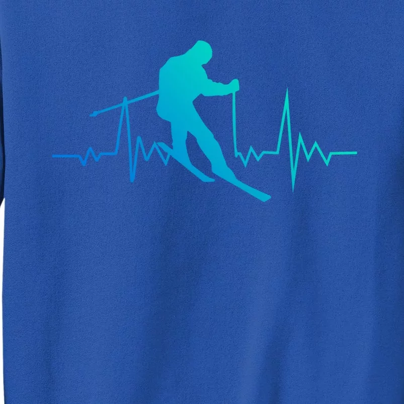 Skiing Heartbeat Downhill Ski Jumping Skiing Winter Sport Funny Gift Sweatshirt