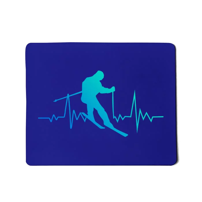 Skiing Heartbeat Downhill Ski Jumping Skiing Winter Sport Funny Gift Mousepad