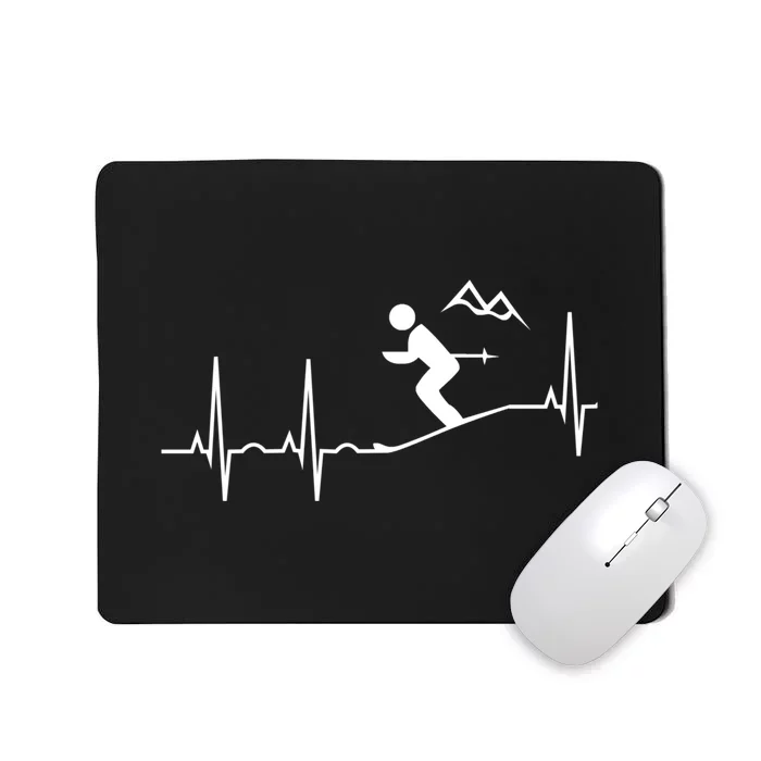 Ski Heartbeat Downhill Skiing Skier Gift For Skier Mousepad