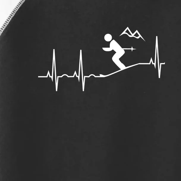 Ski Heartbeat Downhill Skiing Skier Gift For Skier Toddler Fine Jersey T-Shirt