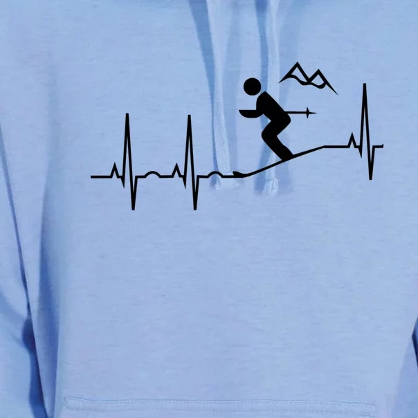 Ski Heartbeat Downhill Skiing Skier Gift For Skier Unisex Surf Hoodie