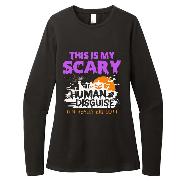 Scary Human Disguise Im Really Bigfoot Halloween Party Womens CVC Long Sleeve Shirt