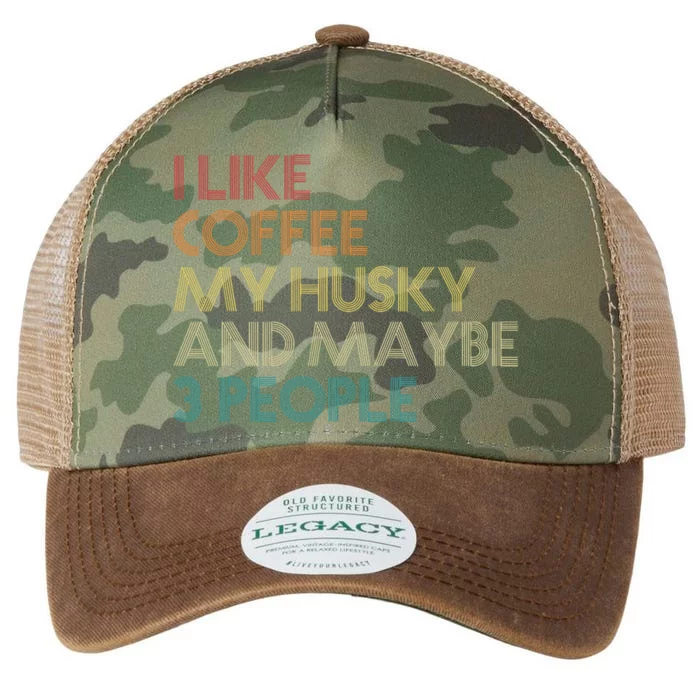 Siberian Husky Dog Owner Coffee Lovers Quote Vintage Retro Legacy Tie Dye Trucker Hat