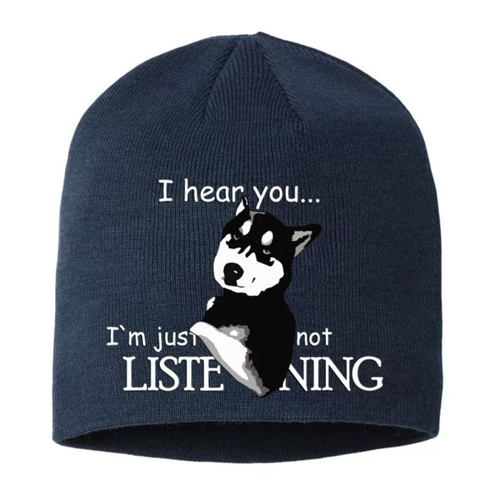 Siberian Husky Dog Husky Dog Lovers Funny 8 1/2in Sustainable Knit Beanie