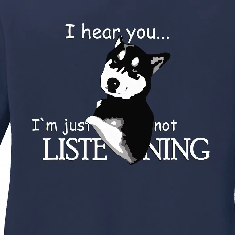 Siberian Husky Dog Husky Dog Lovers Funny Ladies Long Sleeve Shirt