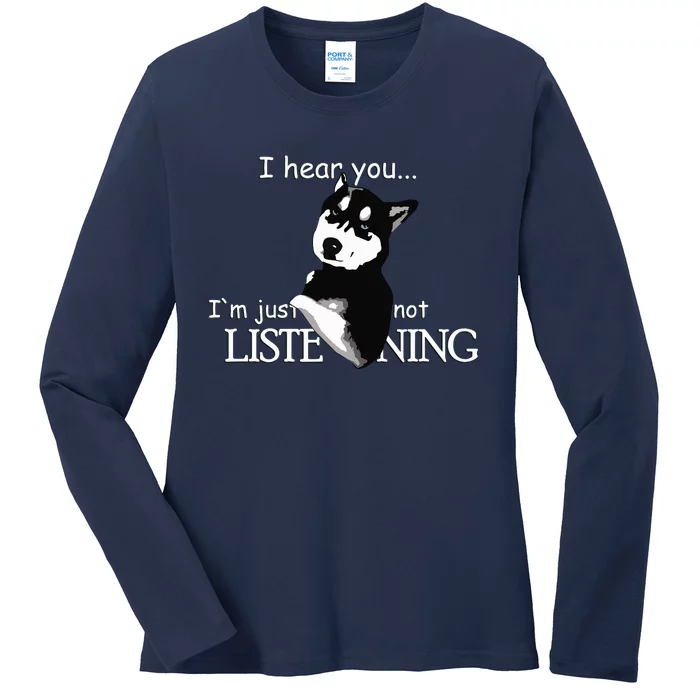 Siberian Husky Dog Husky Dog Lovers Funny Ladies Long Sleeve Shirt