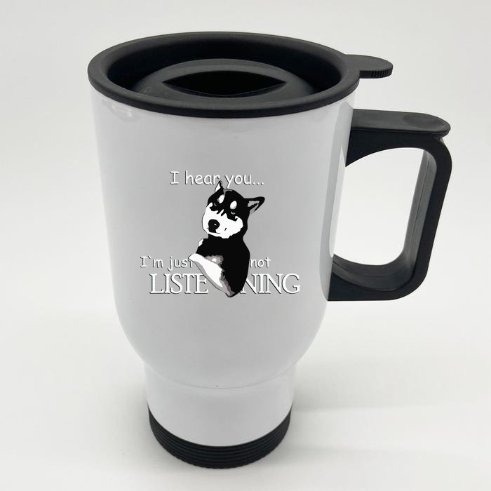 Siberian Husky Dog Husky Dog Lovers Funny Front & Back Stainless Steel Travel Mug