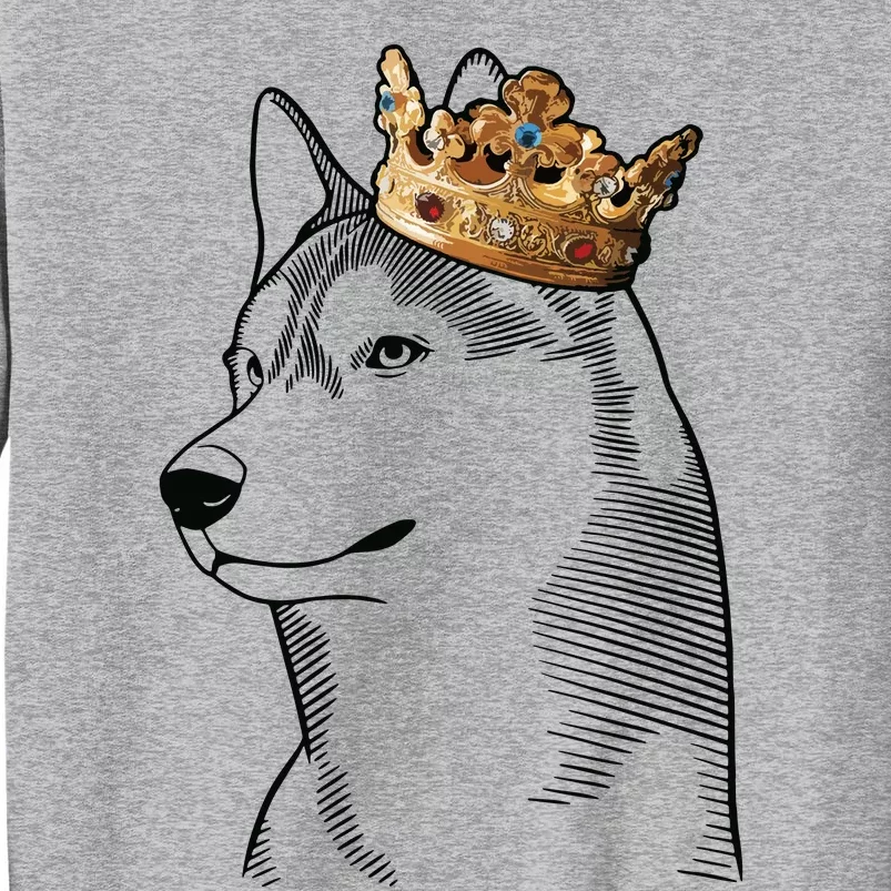 Siberian Husky Dog Wearing Crown Sweatshirt