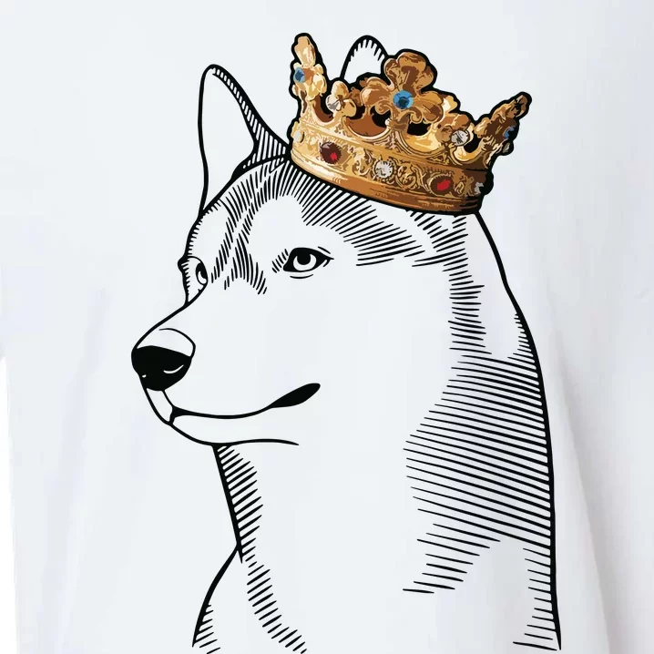 Siberian Husky Dog Wearing Crown Sueded Cloud Jersey T-Shirt