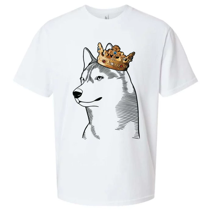 Siberian Husky Dog Wearing Crown Sueded Cloud Jersey T-Shirt