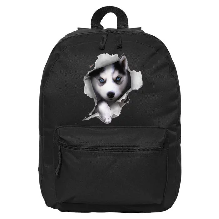 Siberian Husky Dog funny Husky Lover 16 in Basic Backpack