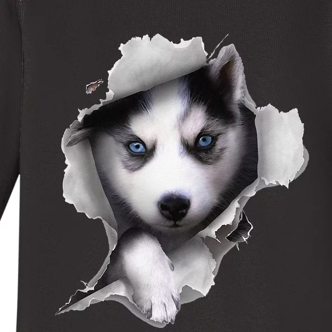 Siberian Husky Dog funny Husky Lover Baby Long Sleeve Bodysuit