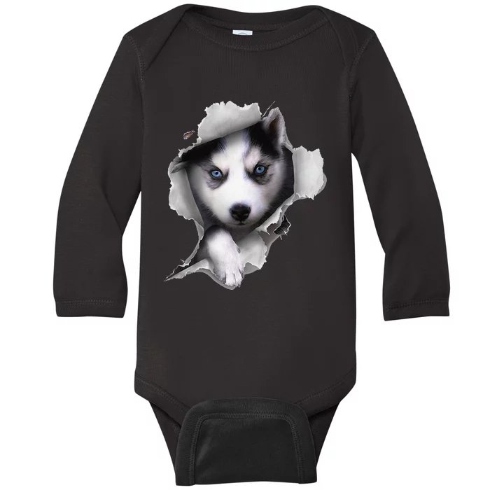 Siberian Husky Dog funny Husky Lover Baby Long Sleeve Bodysuit