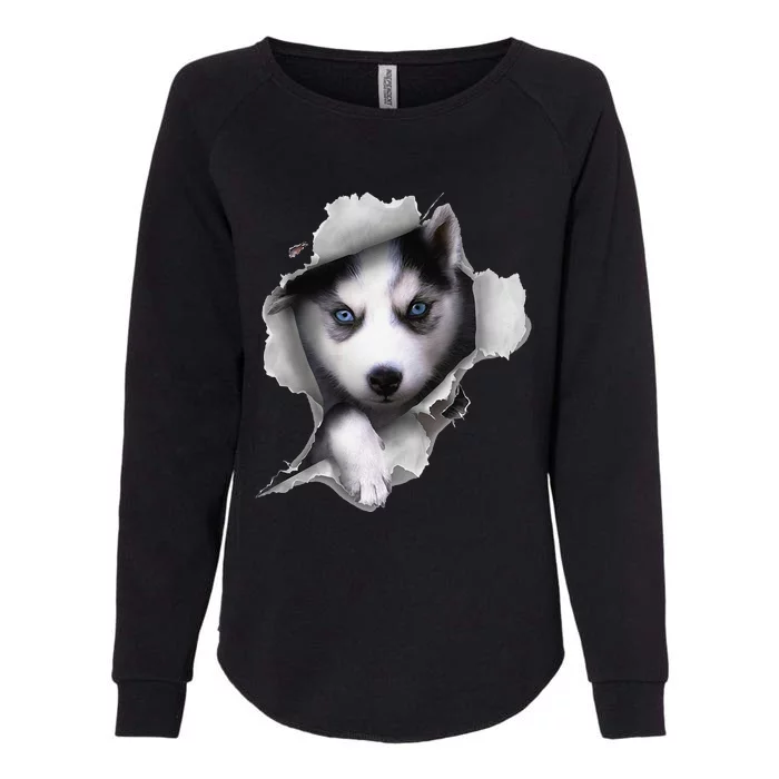 Siberian Husky Dog funny Husky Lover Womens California Wash Sweatshirt