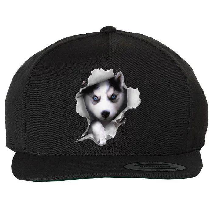 Siberian Husky Dog funny Husky Lover Wool Snapback Cap