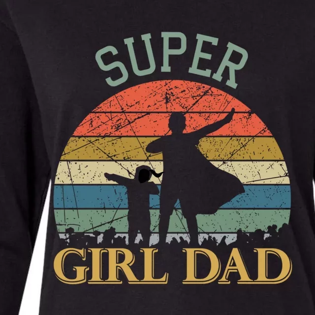 Super Hero Dad Superhero Dads With Daughters Father Gift Womens Cotton Relaxed Long Sleeve T-Shirt