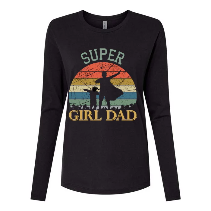 Super Hero Dad Superhero Dads With Daughters Father Gift Womens Cotton Relaxed Long Sleeve T-Shirt