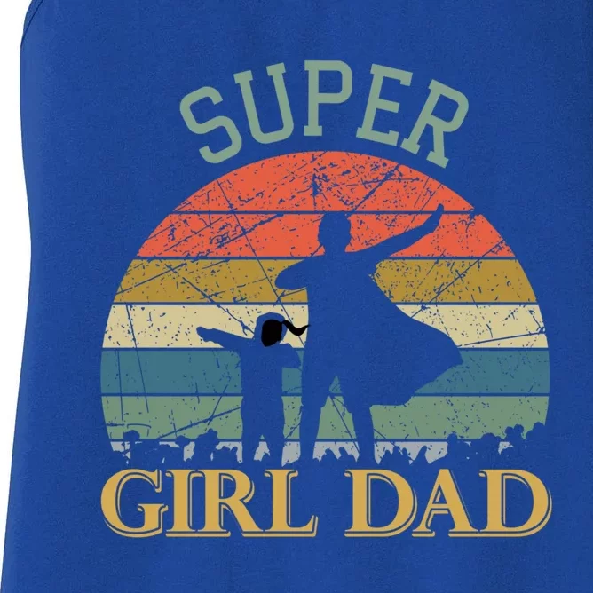 Super Hero Dad Superhero Dads With Daughters Father Gift Women's Racerback Tank