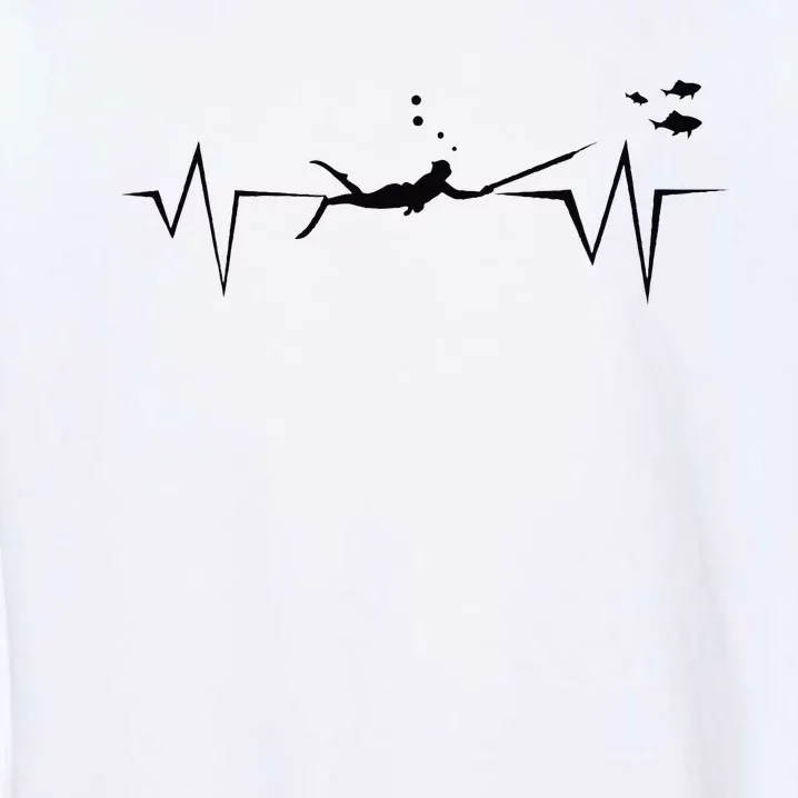 Spearfishing Heartbeat Diving Underwater Spear Fish Garment-Dyed Sweatshirt