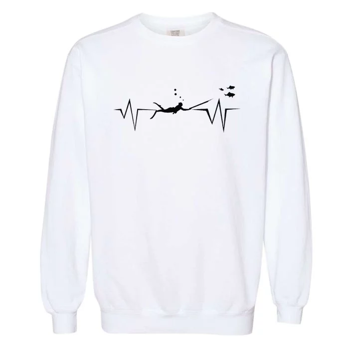 Spearfishing Heartbeat Diving Underwater Spear Fish Garment-Dyed Sweatshirt