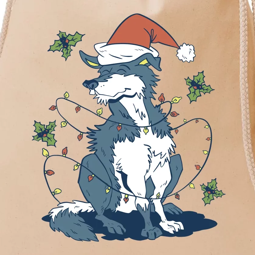 Siberian Husky Dog Christmas Holiday Drawstring Bag