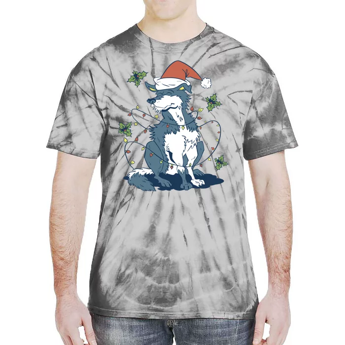 Siberian Husky Dog Christmas Holiday Tie-Dye T-Shirt