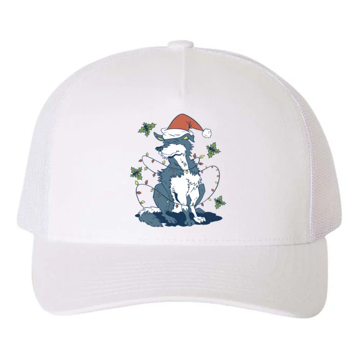 Siberian Husky Dog Christmas Holiday Yupoong Adult 5-Panel Trucker Hat