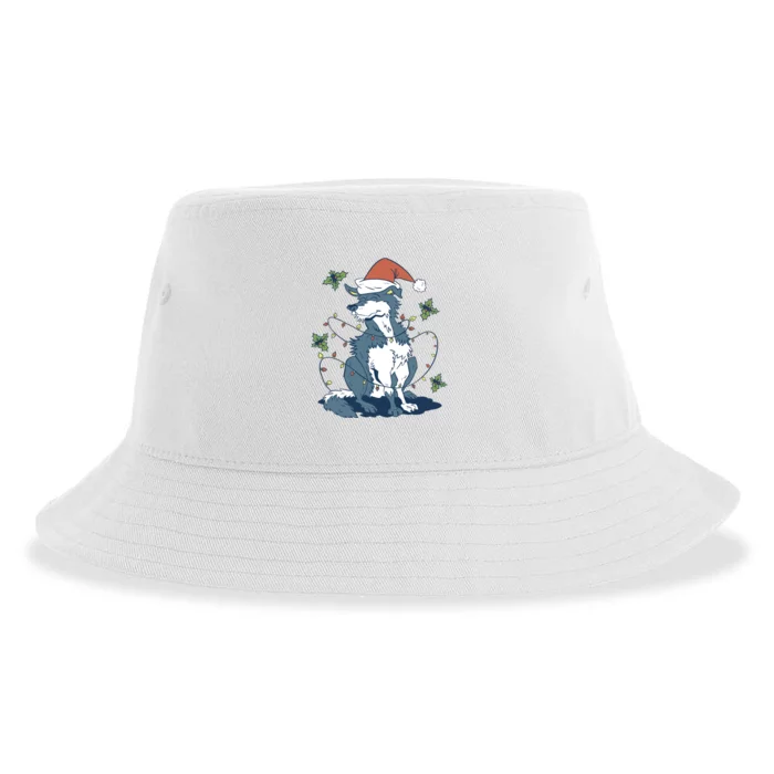 Siberian Husky Dog Christmas Holiday Sustainable Bucket Hat