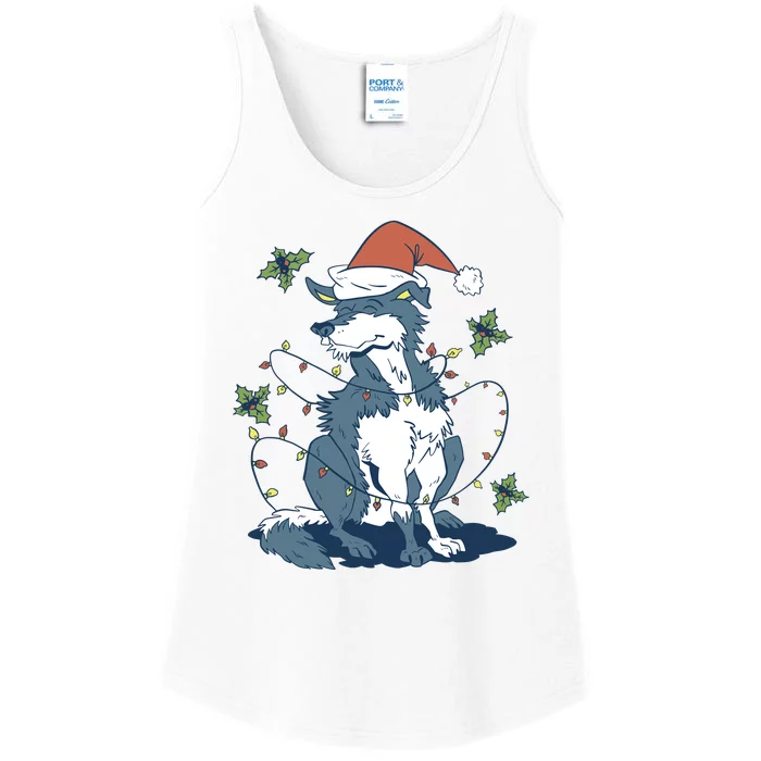 Siberian Husky Dog Christmas Holiday Ladies Essential Tank