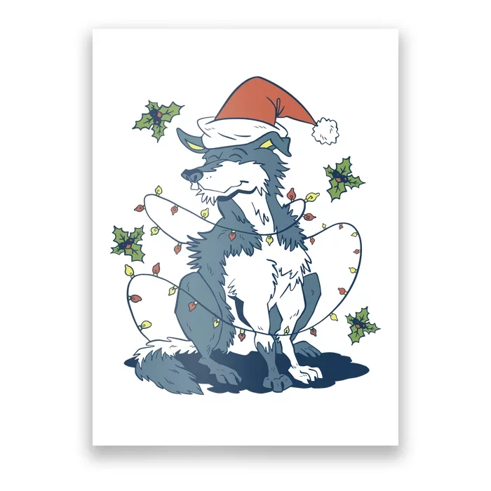 Siberian Husky Dog Christmas Holiday Poster