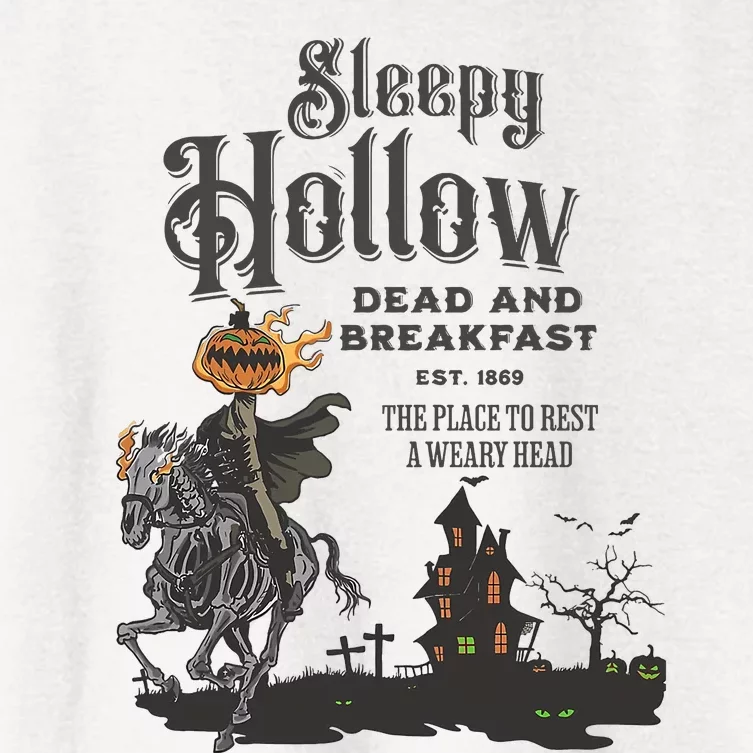 Sleepy Hollow Dead And Breakfast Est 1869 The Place To Rest A Weary Head Women's Crop Top Tee