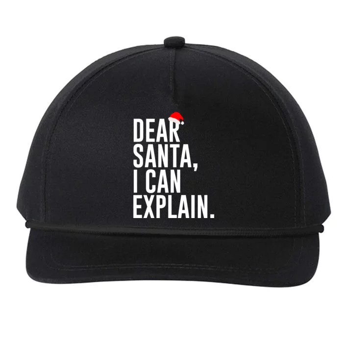 Santa Hat Dear Santa I Can Explain Christmas Snapback Five-Panel Rope Hat