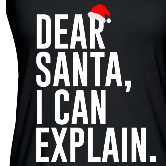 Santa Hat Dear Santa I Can Explain Christmas Ladies Essential Flowy Tank