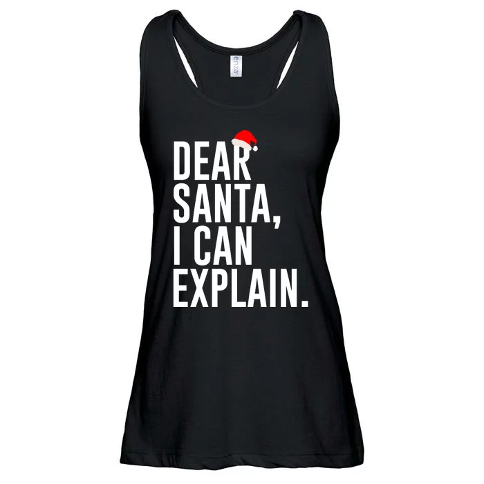 Santa Hat Dear Santa I Can Explain Christmas Ladies Essential Flowy Tank