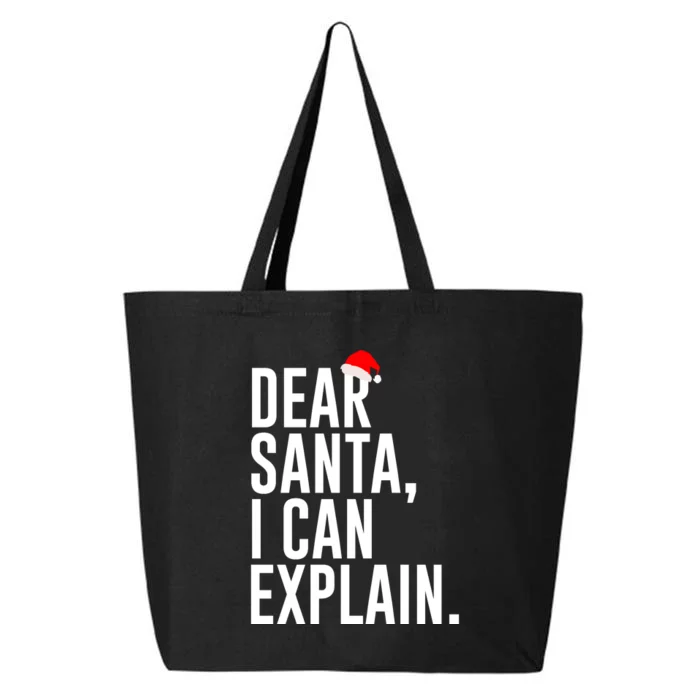 Santa Hat Dear Santa I Can Explain Christmas 25L Jumbo Tote