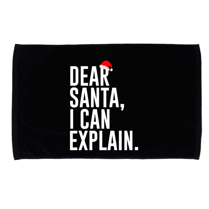 Santa Hat Dear Santa I Can Explain Christmas Microfiber Hand Towel