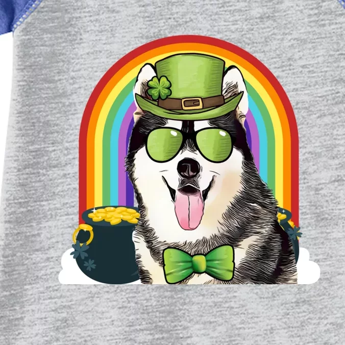 Siberian Husky Dog Leprechaun Funny St Patricks Day Gift Infant Baby Jersey Bodysuit