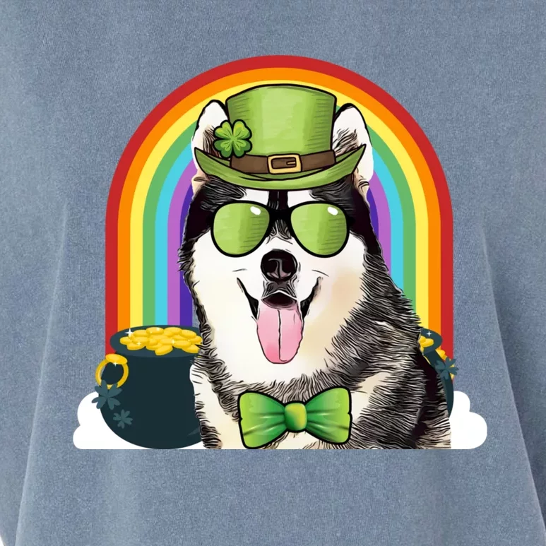 Siberian Husky Dog Leprechaun Funny St Patricks Day Gift Garment-Dyed Women's Muscle Tee