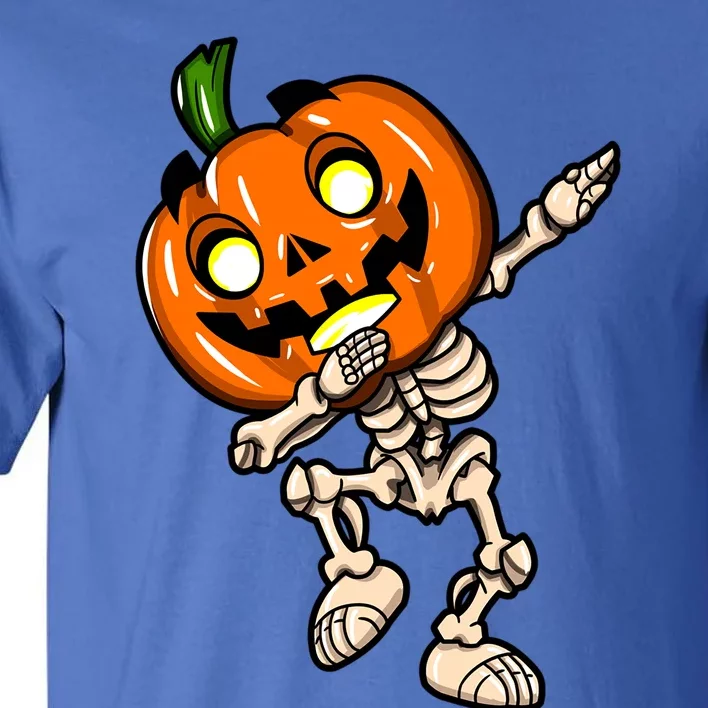 Scary Halloween Dab Funny Dabbing Skeleton Pumpkin Head Great Gift Tall T-Shirt