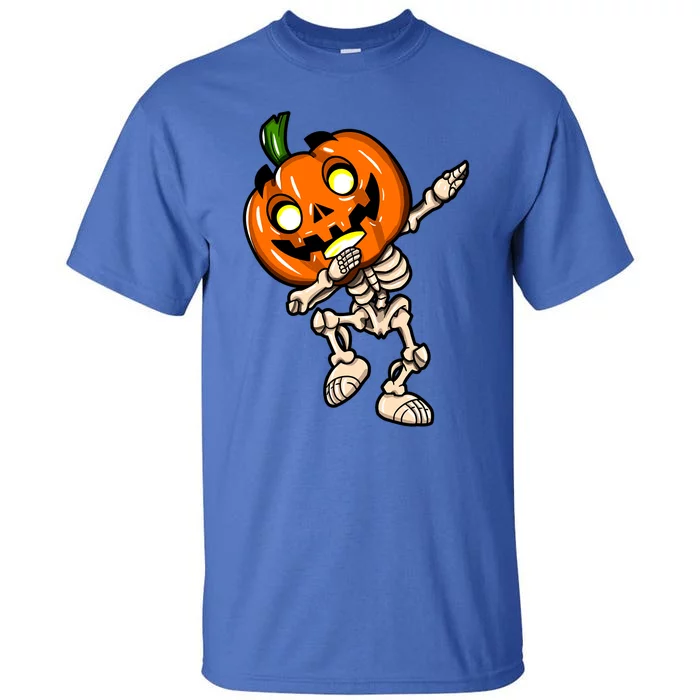 Scary Halloween Dab Funny Dabbing Skeleton Pumpkin Head Great Gift Tall T-Shirt