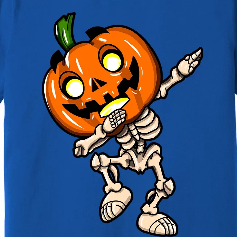 Scary Halloween Dab Funny Dabbing Skeleton Pumpkin Head Great Gift Premium T-Shirt