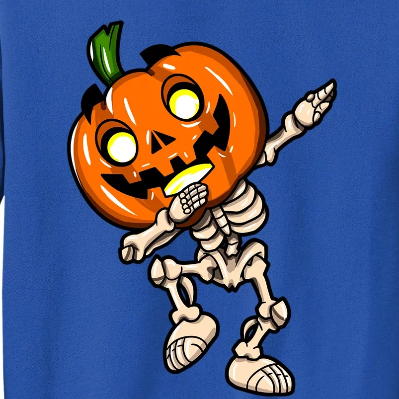 Scary Halloween Dab Funny Dabbing Skeleton Pumpkin Head Great Gift Tall Sweatshirt