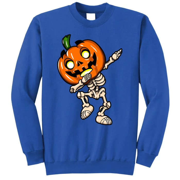 Scary Halloween Dab Funny Dabbing Skeleton Pumpkin Head Great Gift Tall Sweatshirt