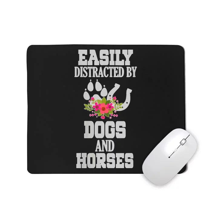 S Horse Dog Easily Distracted By Dogs And Horses V Neck Mousepad